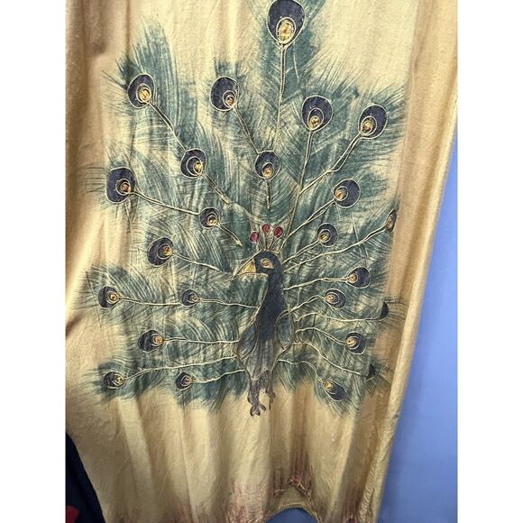 Beach Crew Dress Womens OSFA Peacock Print Sleeveless Maxi Dress Flowy Boho FLAW - Picture 2 of 10